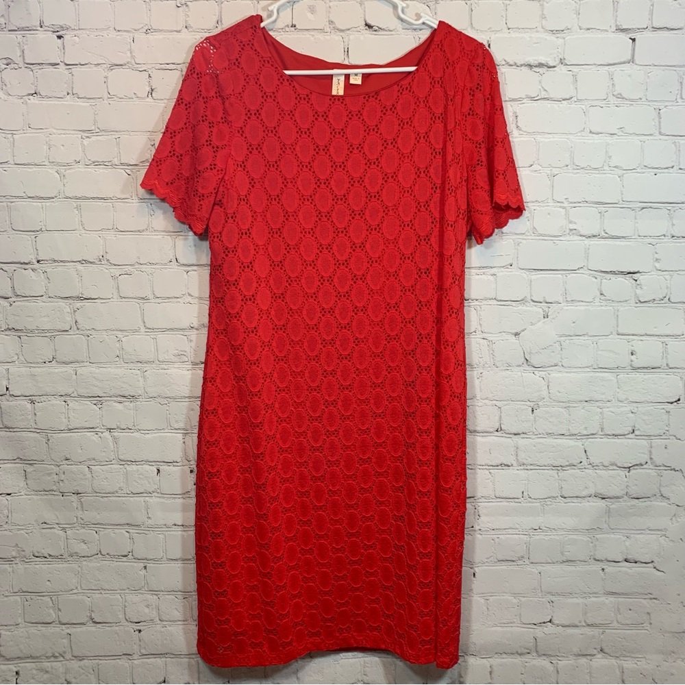 Tacera red short sleeve dress